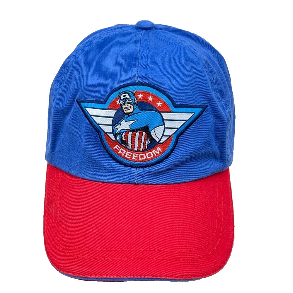 Captain America Hat Cap Strap Back Blue Red Dad Adjustable Mens Adult Marvel